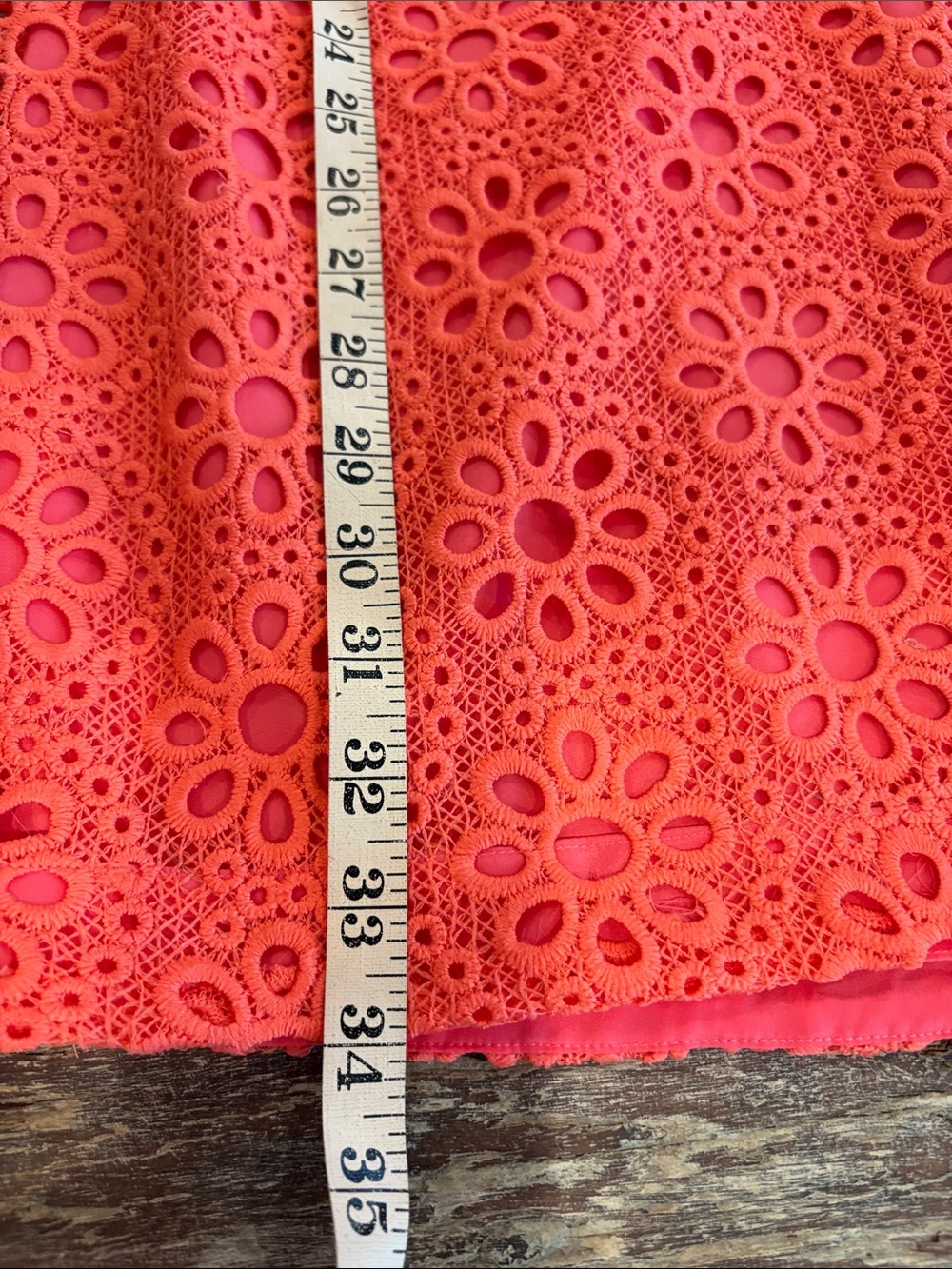 Trina Turk Neriah Coral Eyelet Ruffle Sleeve Cocktail Dress Size 10 - Picture 6 of 9